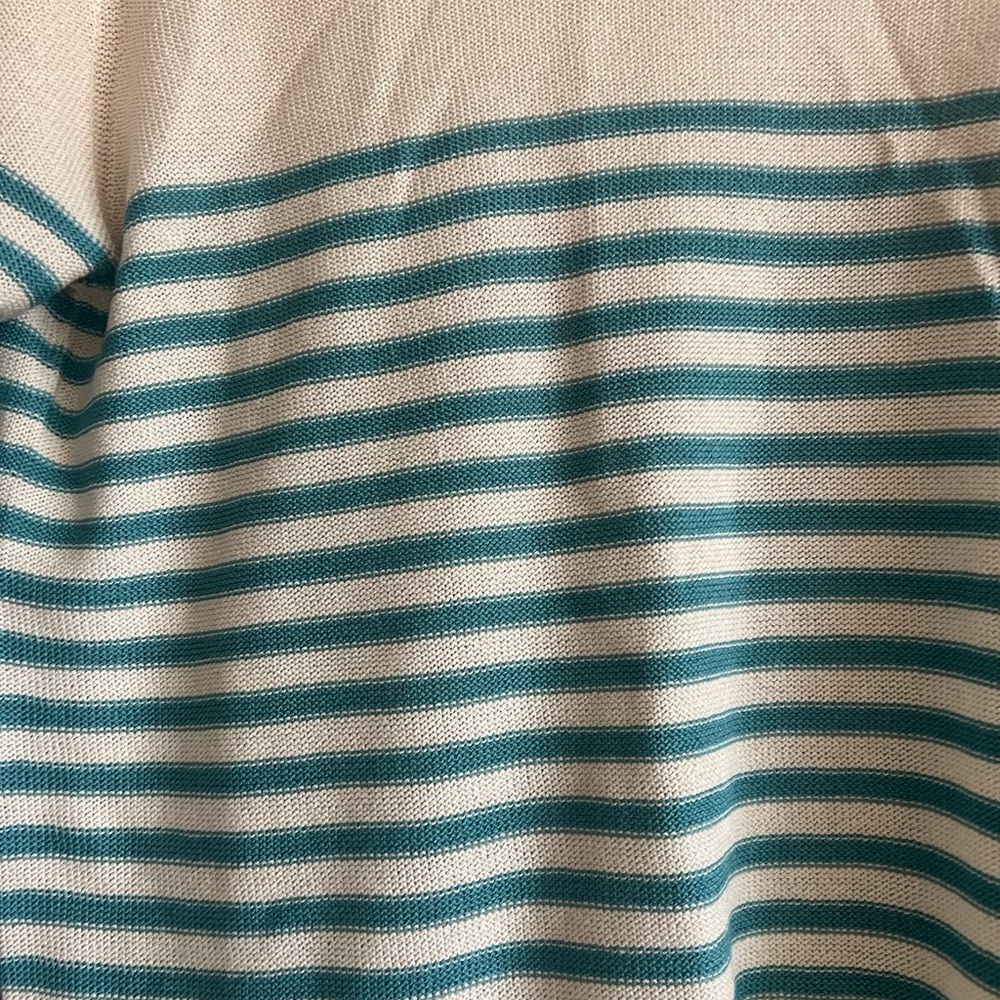 Boat neck linen blend striped sweater - Picture 2 of 3